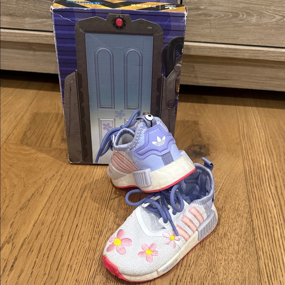 adidas Kids Shoes with Pink and Yellow Floral Design